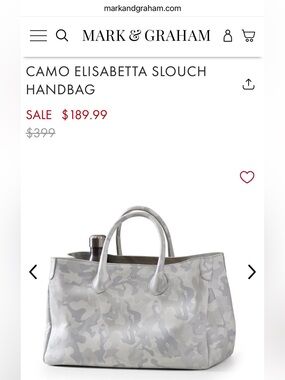 Mark and Graham Leather Camo Elisabetta Slouch Handbag